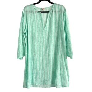⭐️ J.Crew Mint Green and White Blouse/Cover Up